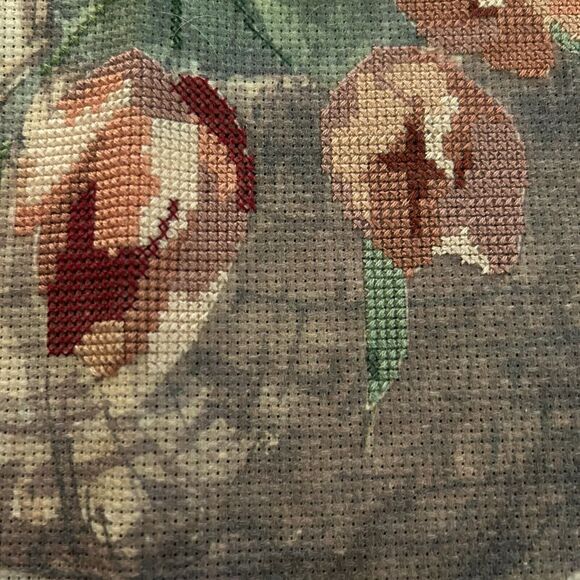 Vintage 80s Dimension Cross Stitch Tulips Pink - Picture 5 of 6